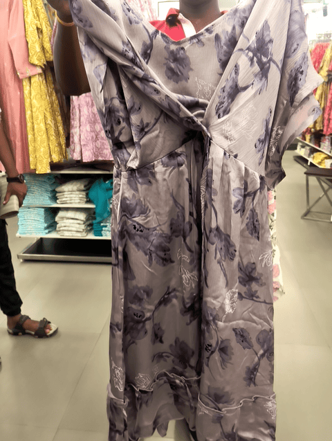 lavender satin frock - 21874143 -  Zoom Image - 0