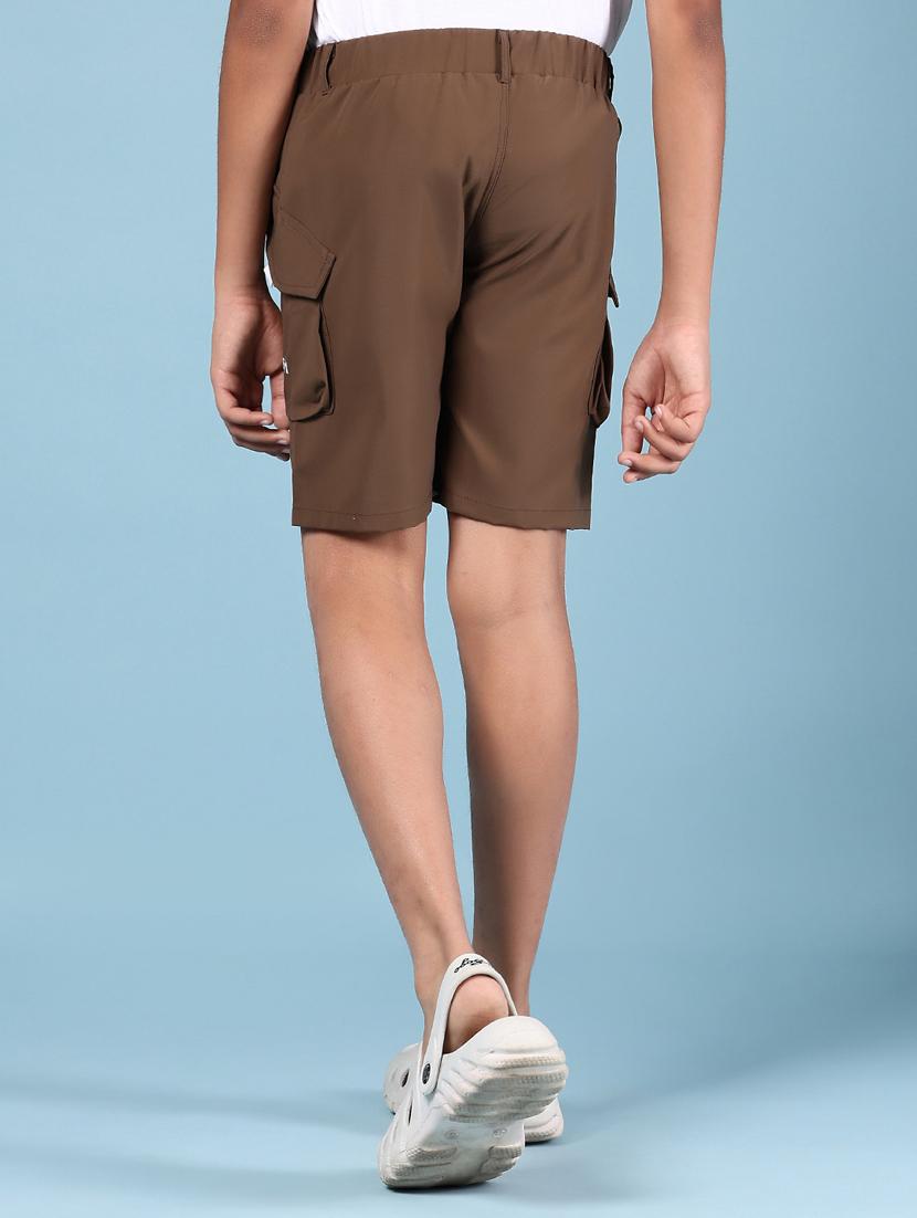 boys solid mid rise cargo shorts - 21874150 - Standard Image - 3