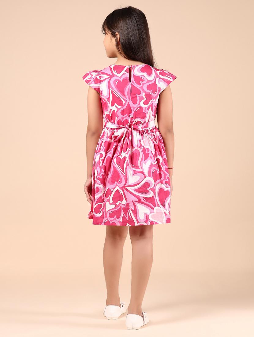 girls printed puff sleeves frock - 21874161 - Standard Image - 3