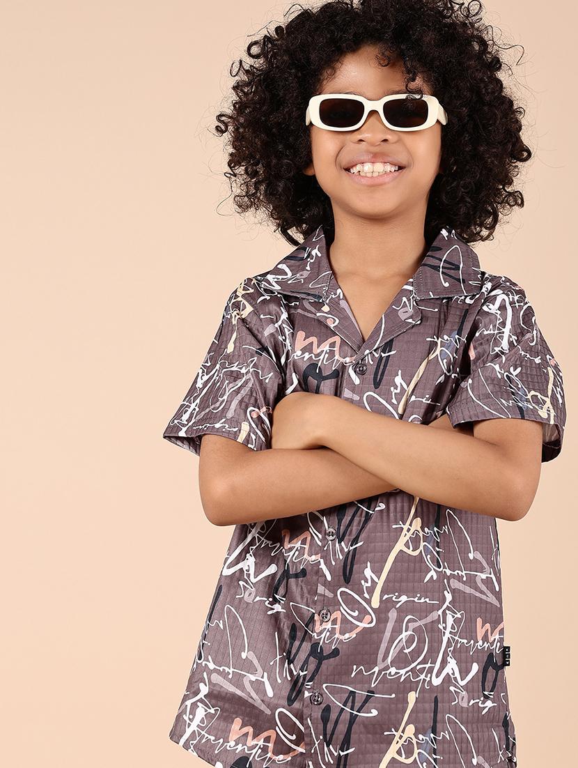 boys grey printed short sleeve co-ords set - 21874174 - Zoom Image - 0