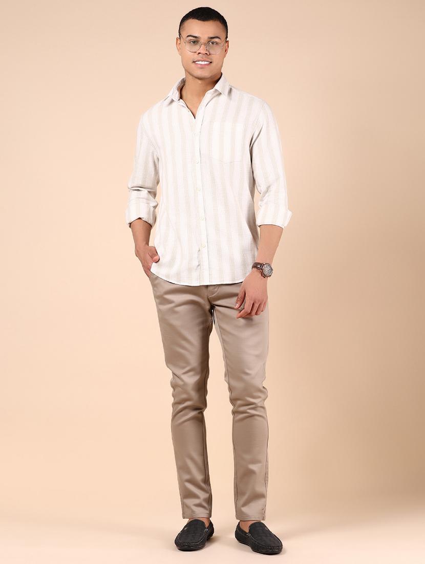men striped long sleeve regular fit casual shirt - 21874185 - Standard Image - 5