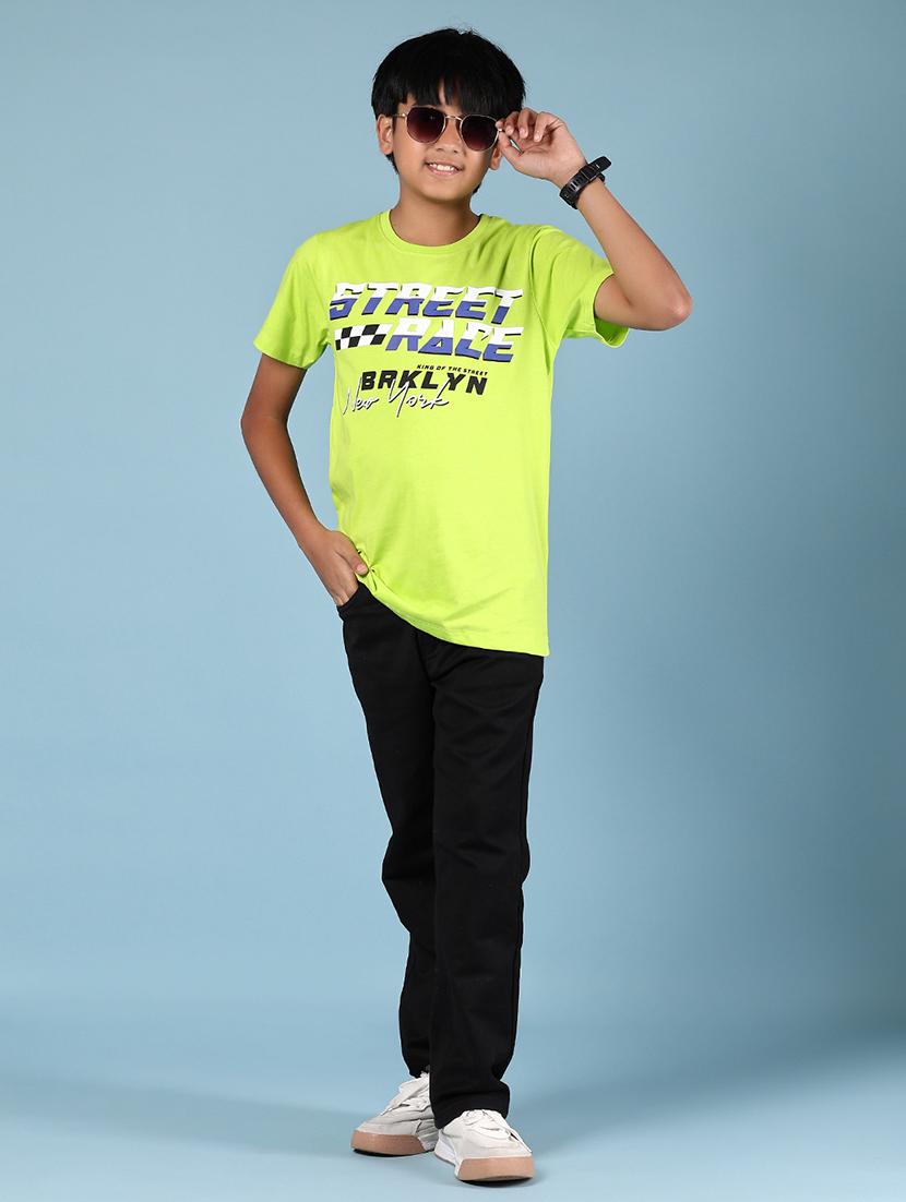 boys lime printed round neck t-shirt - 21874186 - Standard Image - 5