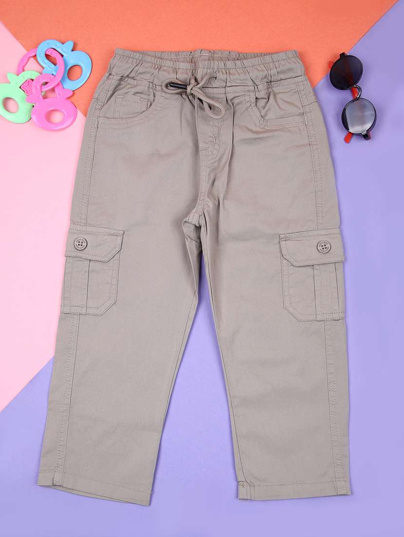 boys solid mid rise cargo