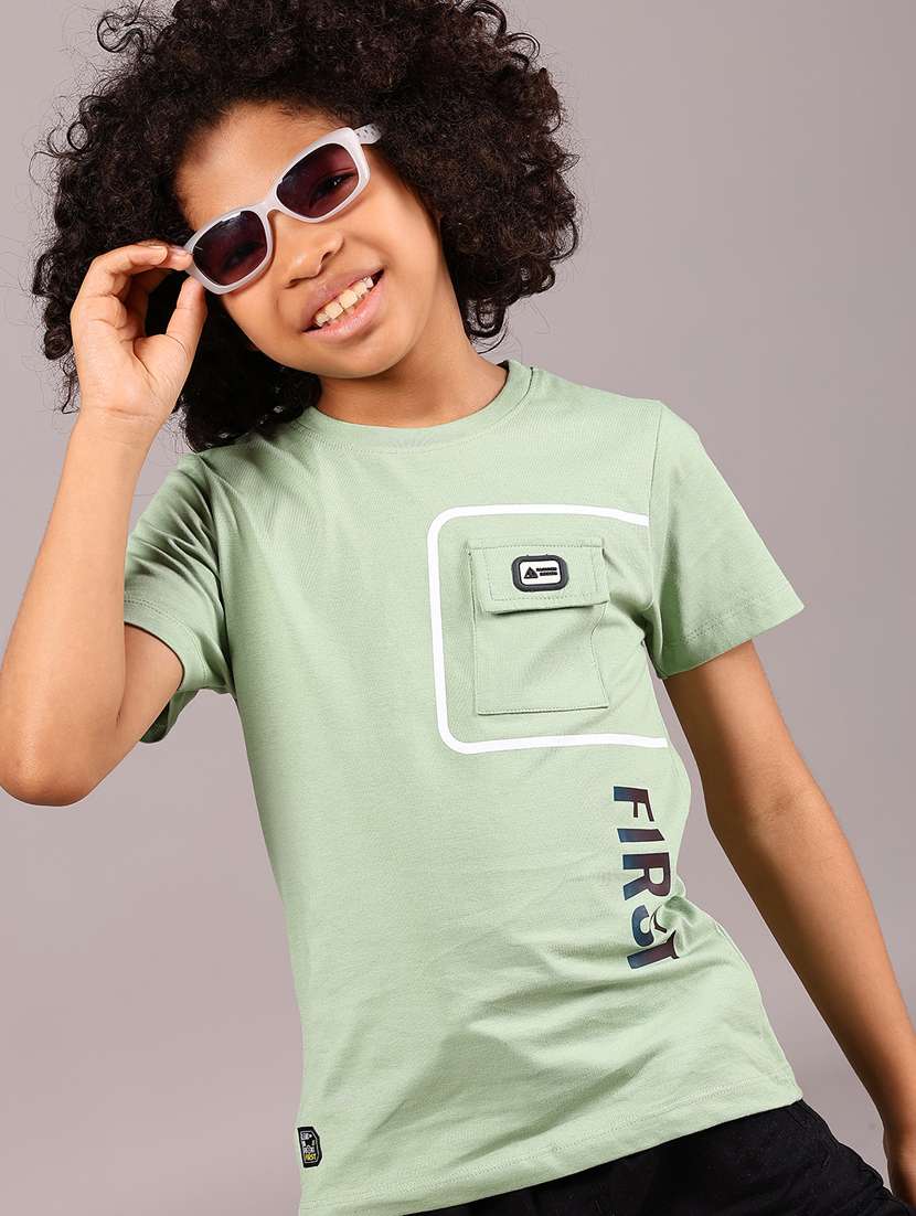 boys neo mint placement print short sleeve t-shirt