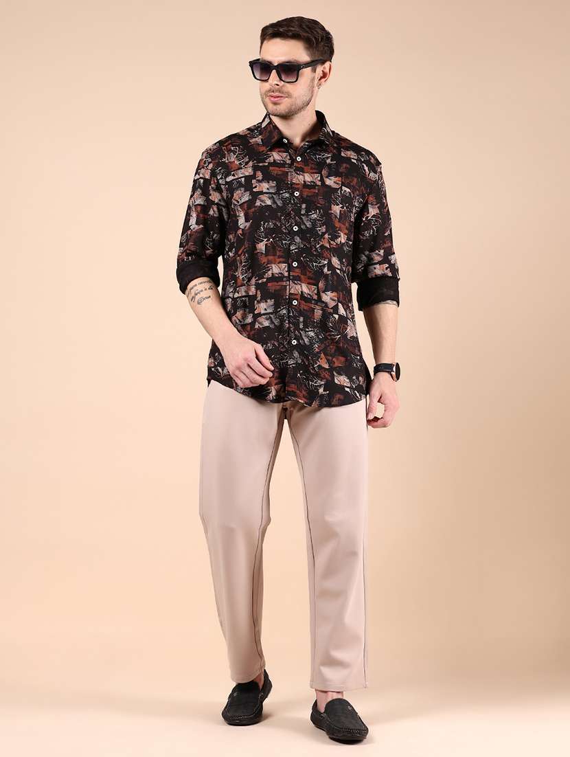 men printed long sleeve regular fit casual shirt - 21874252 -  Standard Image - 5