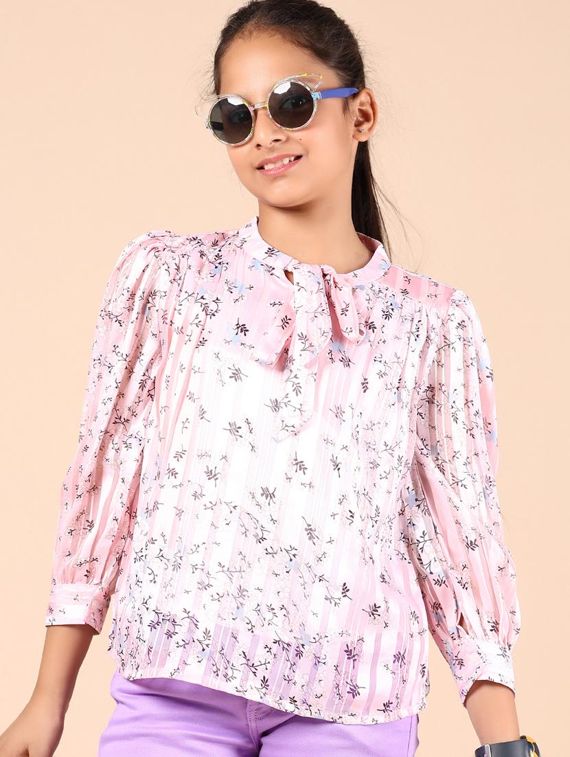 girls floral printed long sleeve top - 21874259 -  Zoom Image - 0