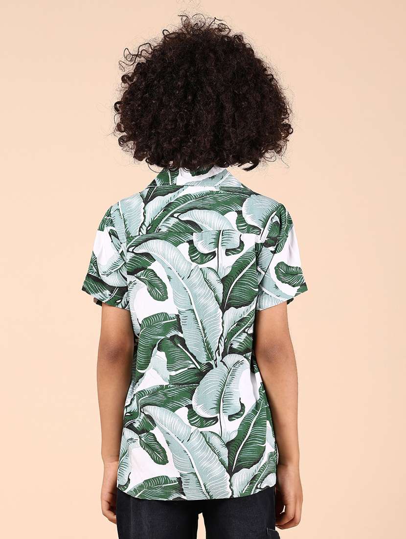 boys green printed short sleeve shirt - 21874280 - Standard Image - 3