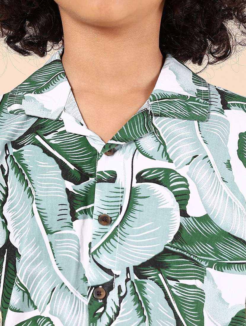 boys green printed short sleeve shirt - 21874280 - Standard Image - 5