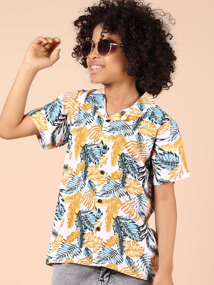 boys printed short sleeve regular fit shirt - 21874281 -  Zoom Image - 0