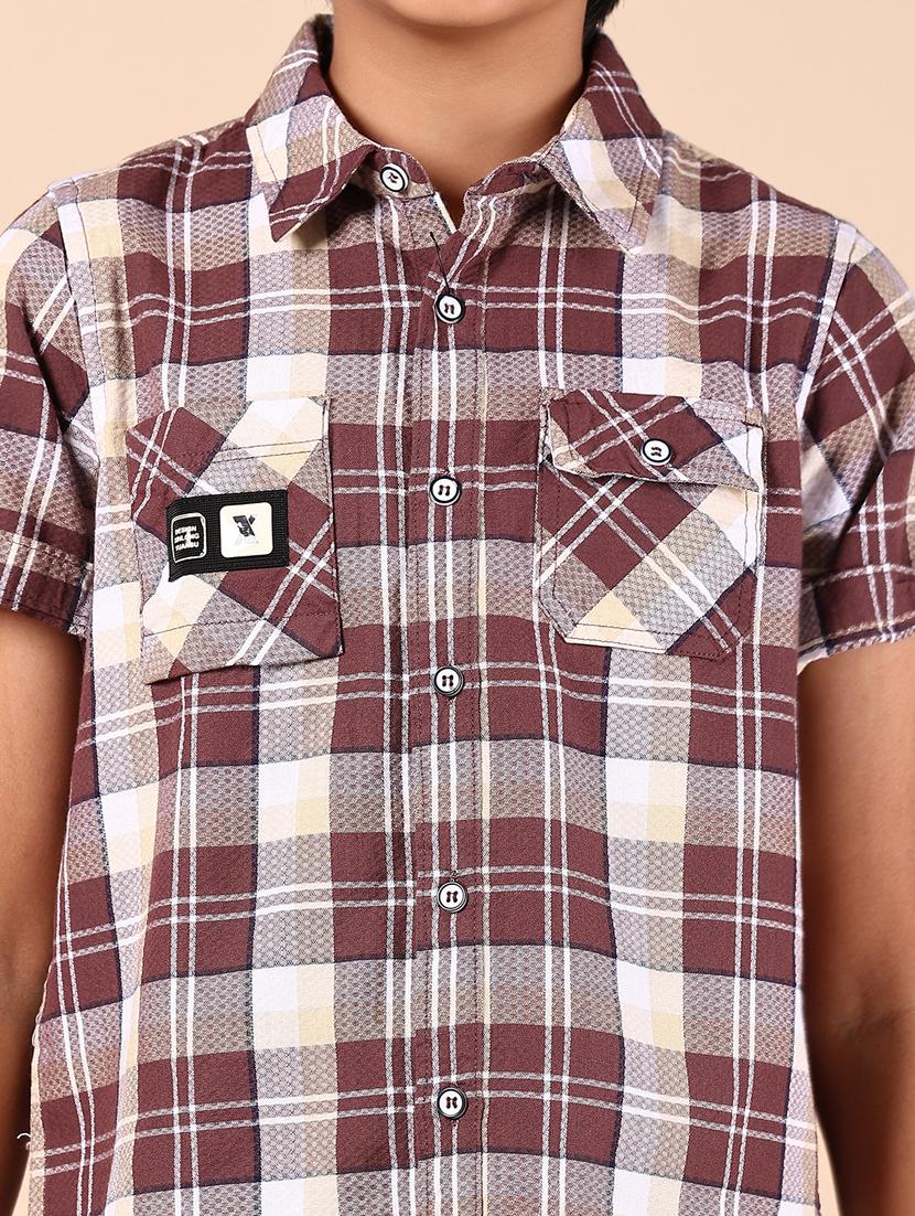 boys checkered short sleeve casual shirt - 21874285 - Standard Image - 5