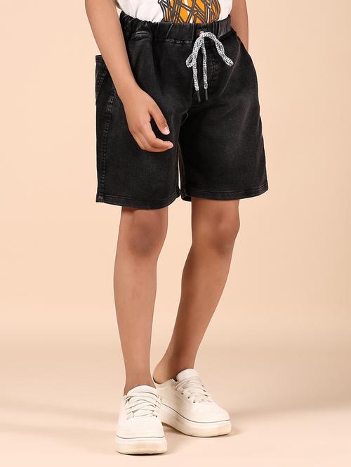 boys solid mid rise shorts - 21874300 - Standard Image - 0