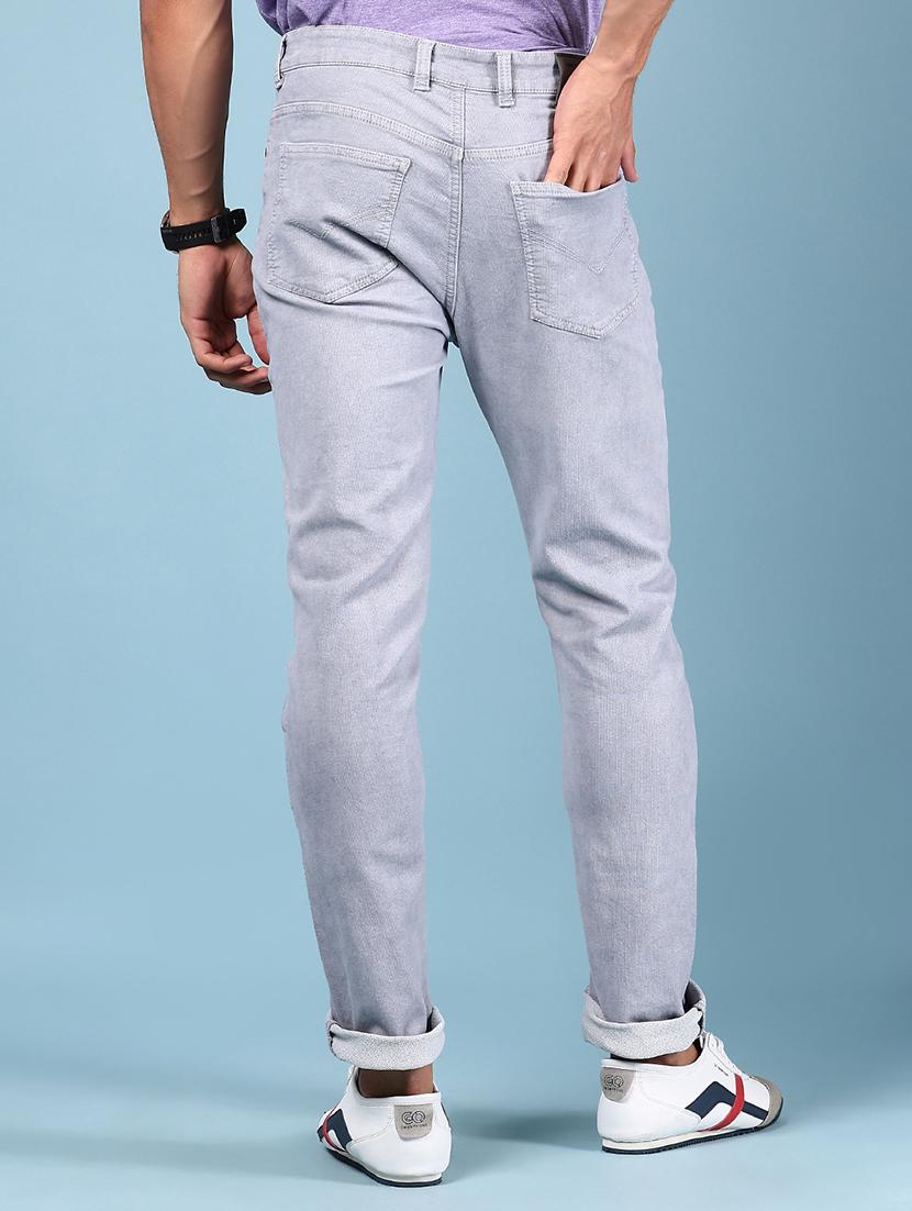 men grey solid mid rise full length jeans - 21874316 - Standard Image - 3