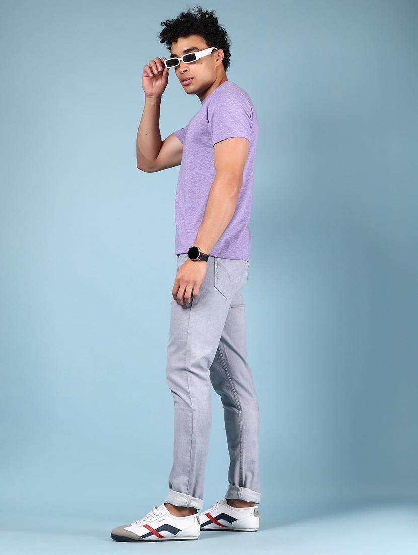 men grey solid mid rise full length jeans - 21874316 - Standard Image - 5
