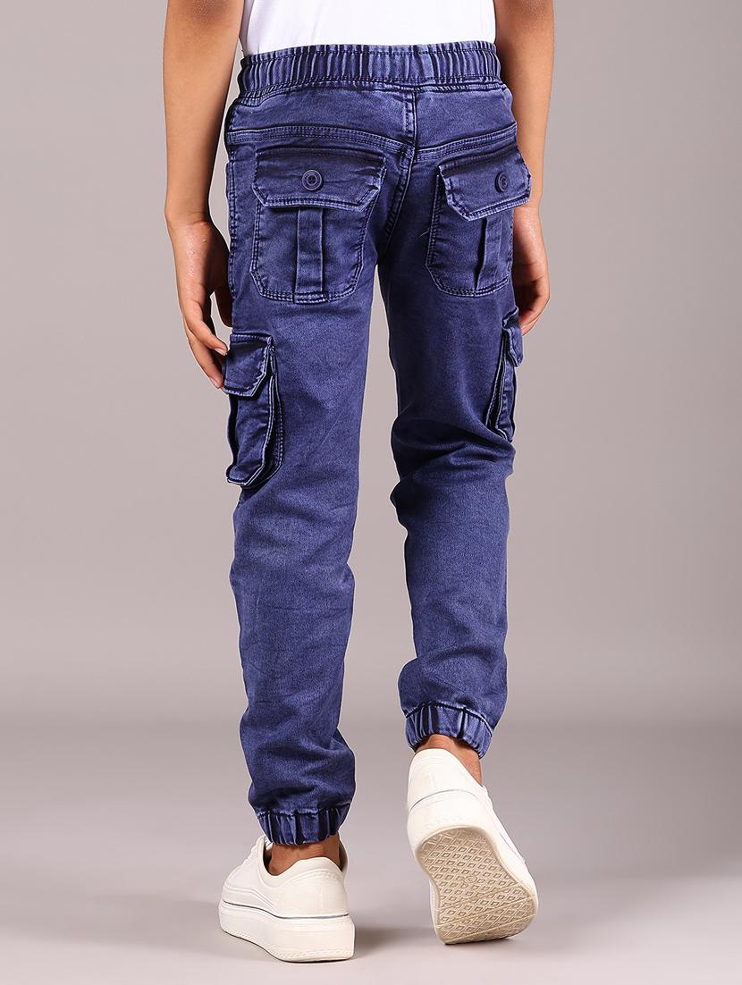 boys solid mid rise jogger cargo - 21874319 - Standard Image - 3