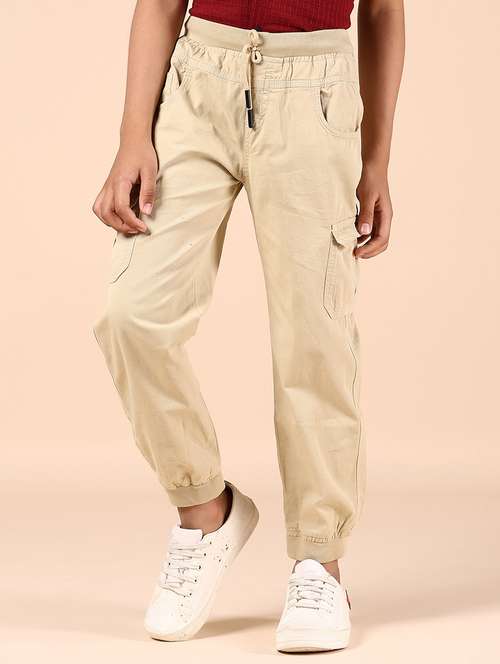 boys solid mid rise cargo - 21874323 -  Standard Image - 0