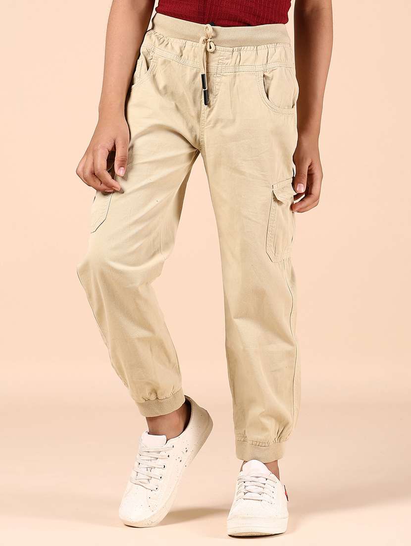 boys solid mid rise cargo