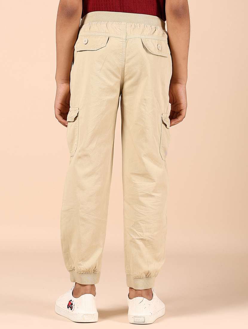 boys solid mid rise cargo - 21874323 -  Standard Image - 3