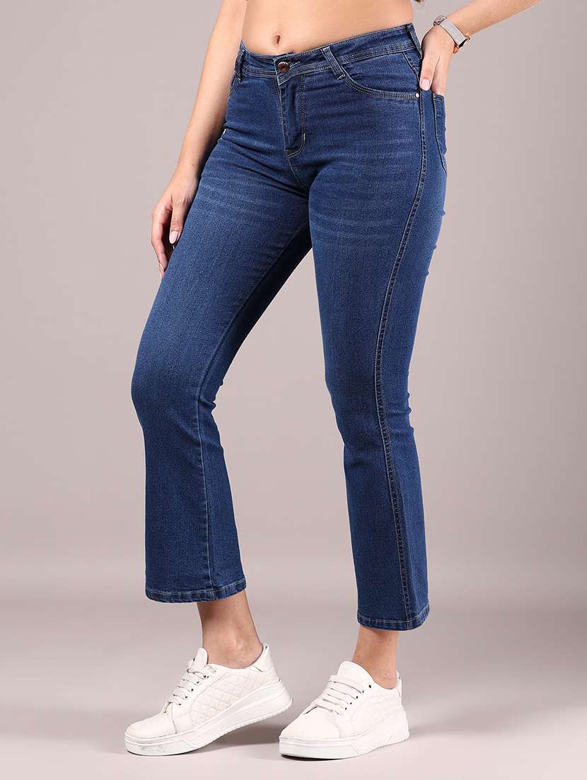 women solid mid rise bootcut jean - 21874332 -  Standard Image - 3