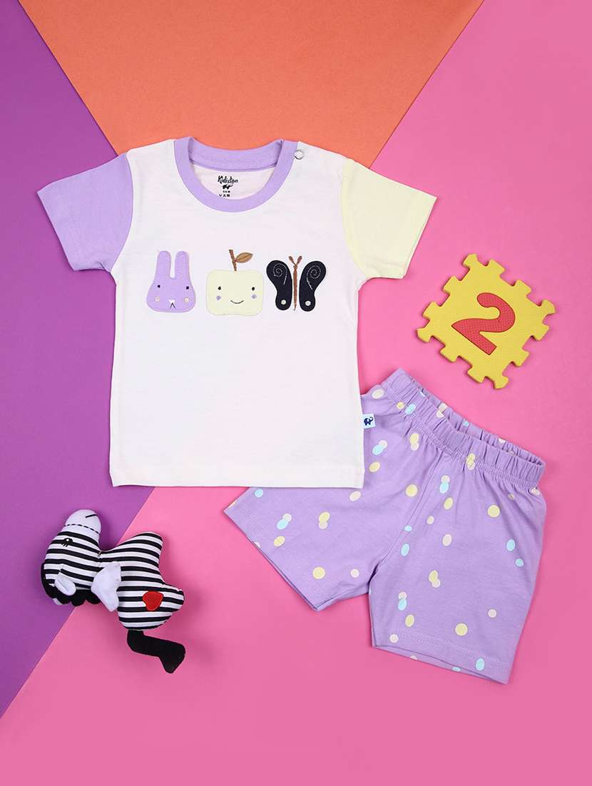kids printed t-shirt and short set - 21874359 -  Zoom Image - 0