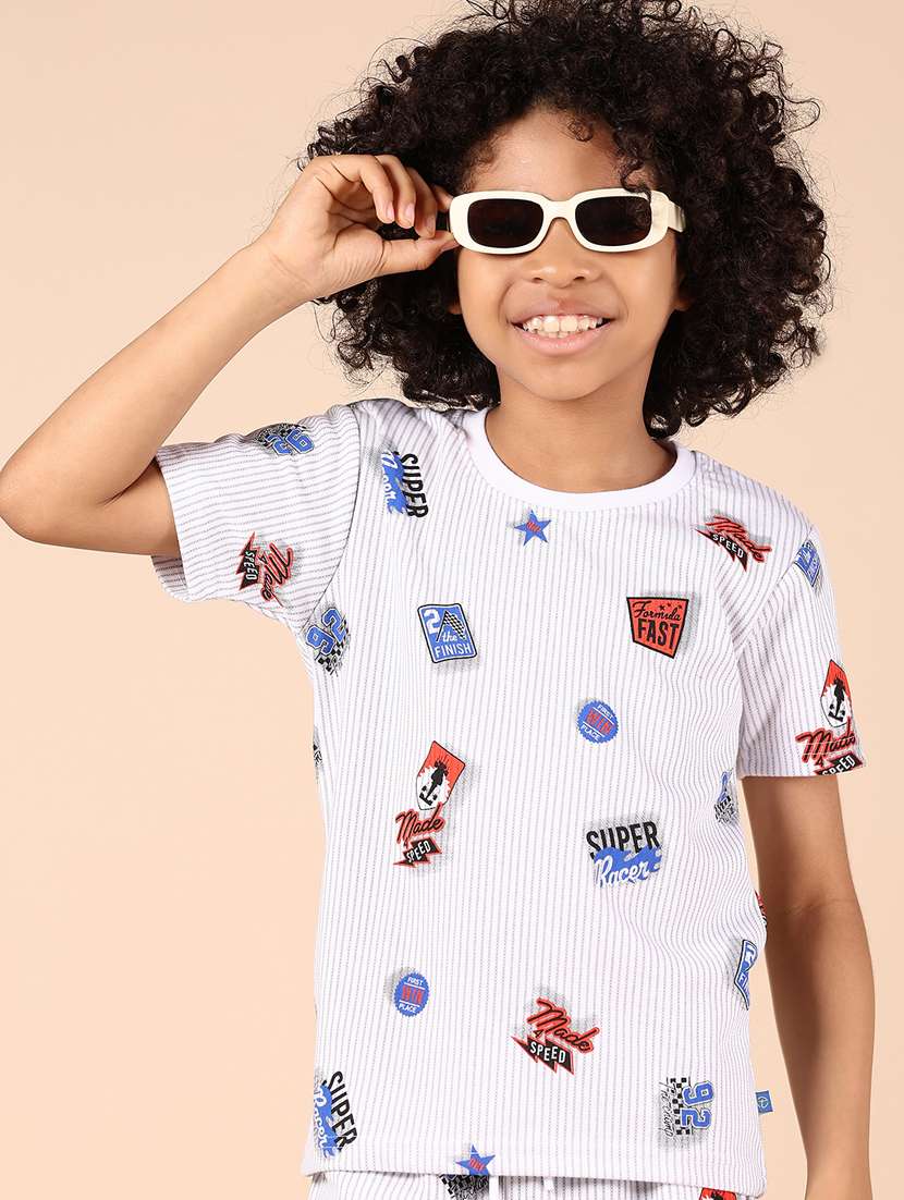 boys printed short sleeves co-ord set