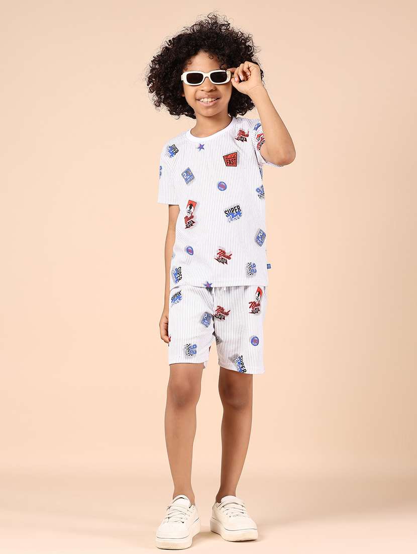 boys printed short sleeves co-ord set - 21874387 -  Standard Image - 5
