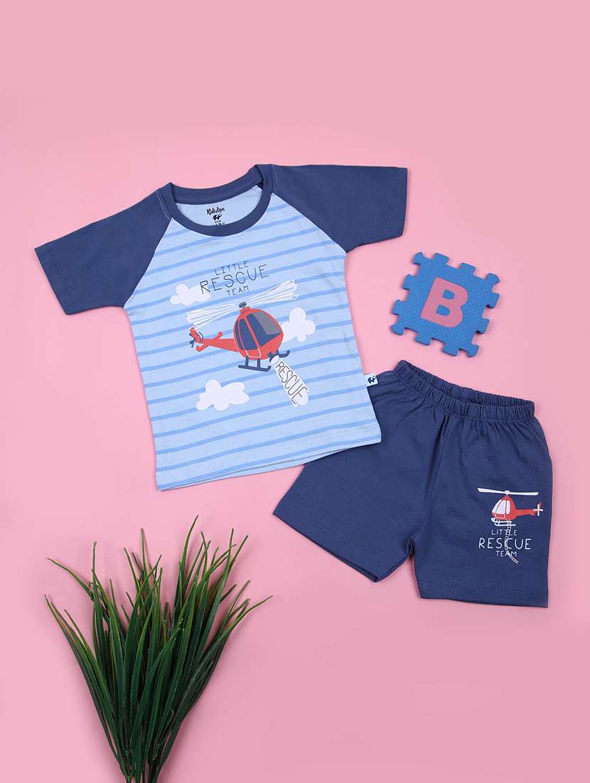 kids printed t-shirt and short set - 21874395 -  Zoom Image - 0