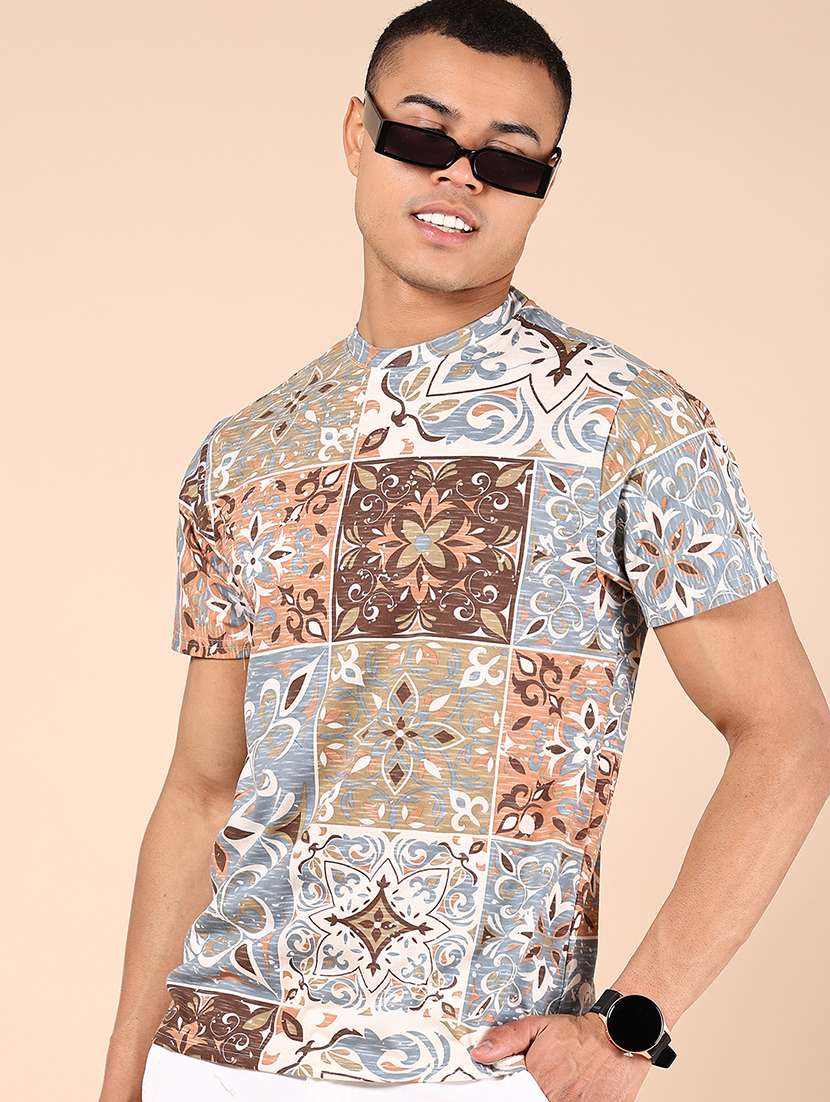 men printed short sleeve regular fit t-shirt