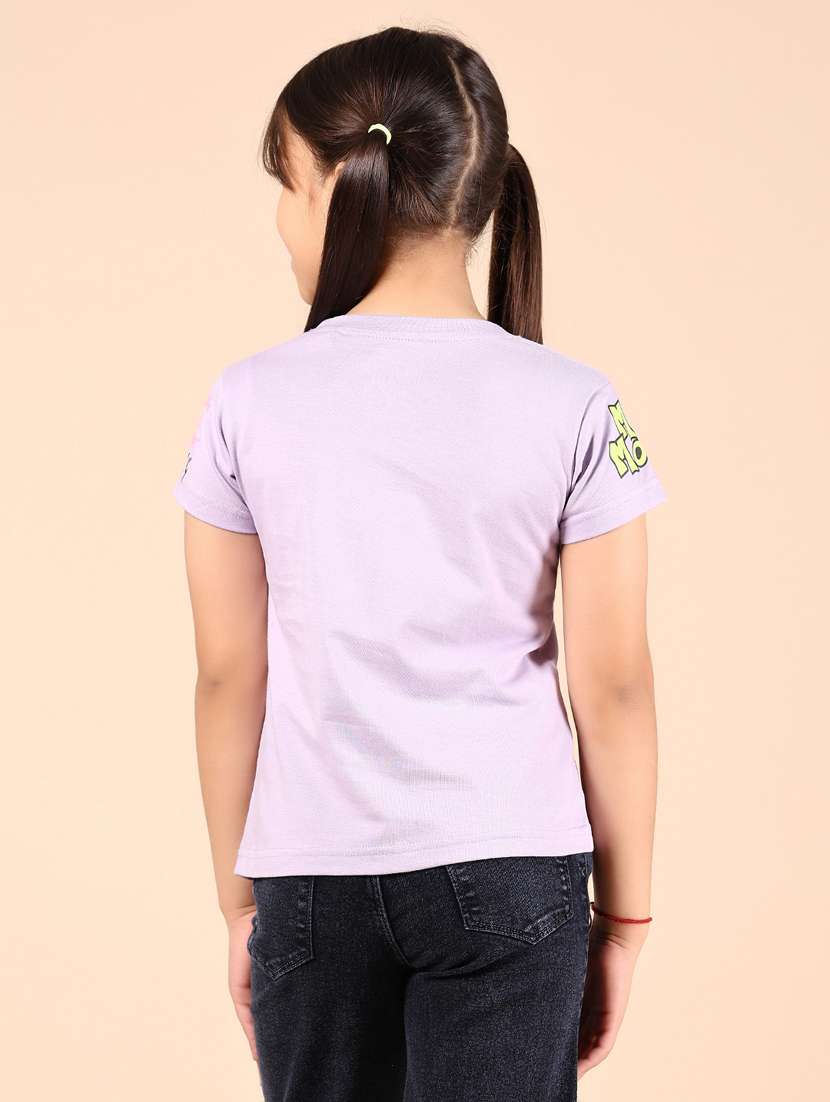 girls printed round neck tee - 21874416 - Standard Image - 3