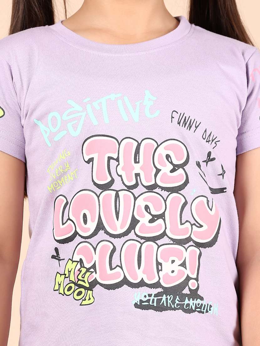 girls printed round neck tee - 21874416 - Standard Image - 5