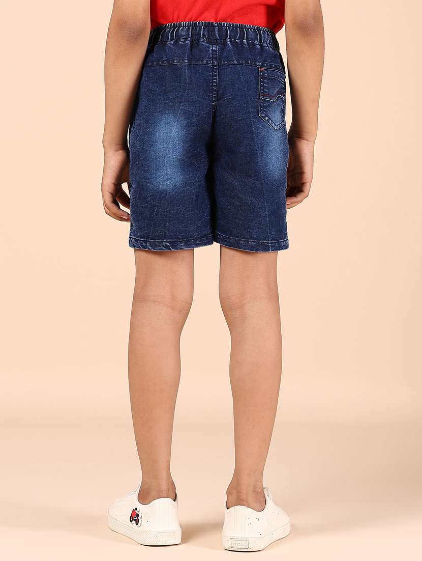 boys solid mid rise denim shorts - 21874428 -  Standard Image - 3