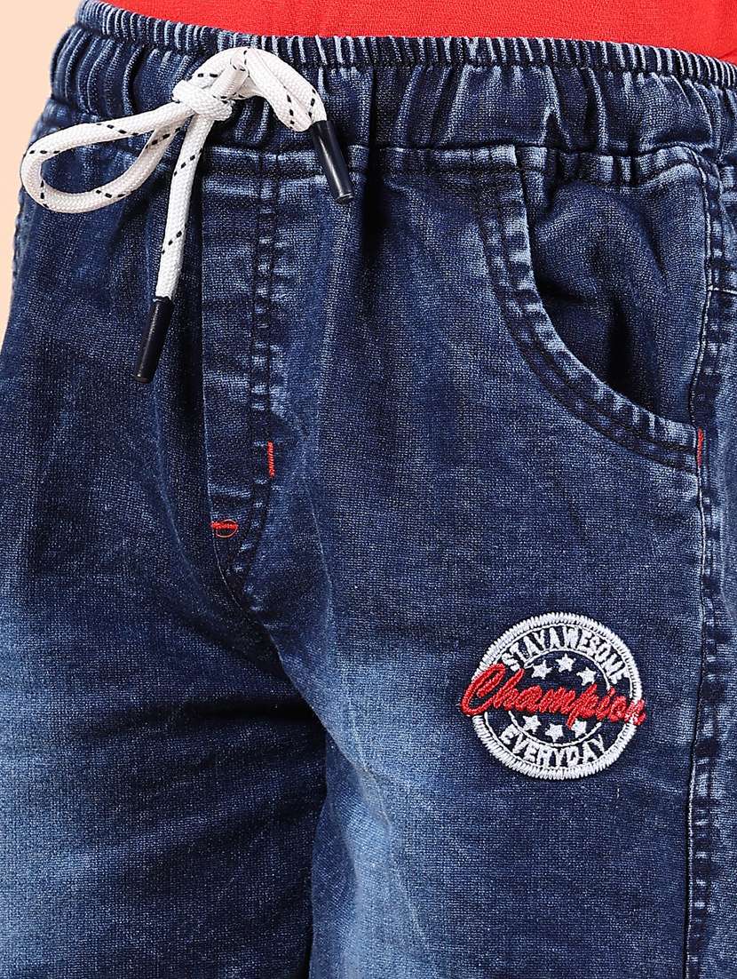 boys solid mid rise denim shorts - 21874428 -  Standard Image - 5