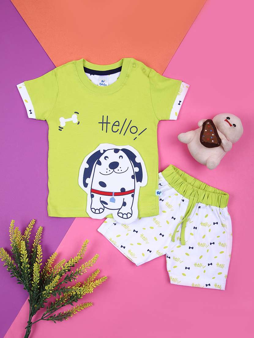 boys printed t-shirt and short set