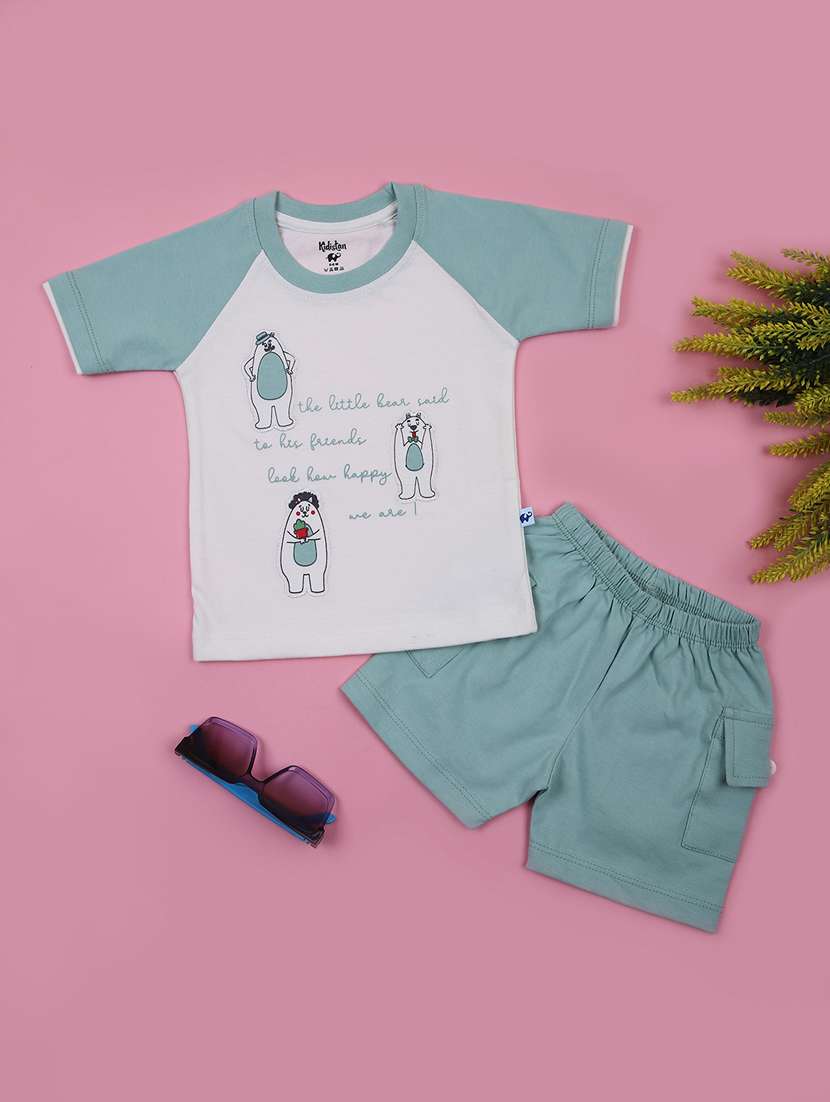 boys printed t-shirt and short set