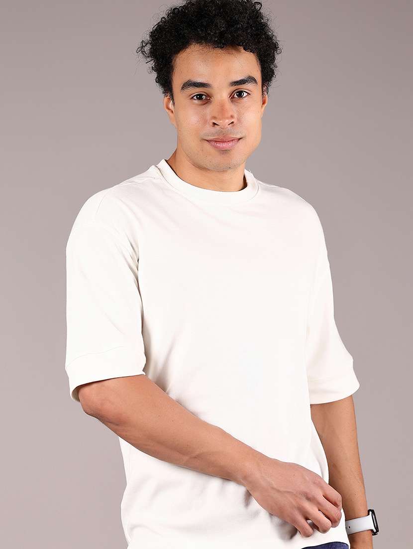 men solid short sleeve loose fit t-shirt - 21874465 -  Zoom Image - 0
