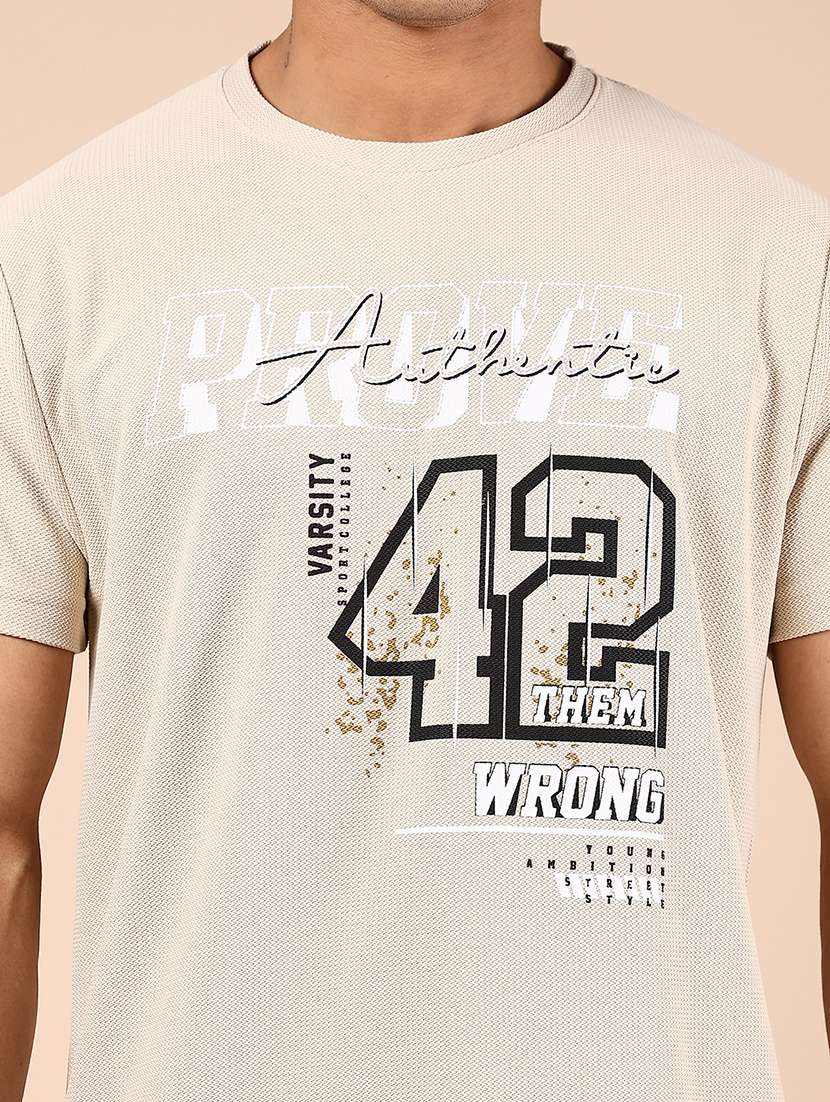 men front print round neck regular fit t-shirt - 21874472 -  Standard Image - 3