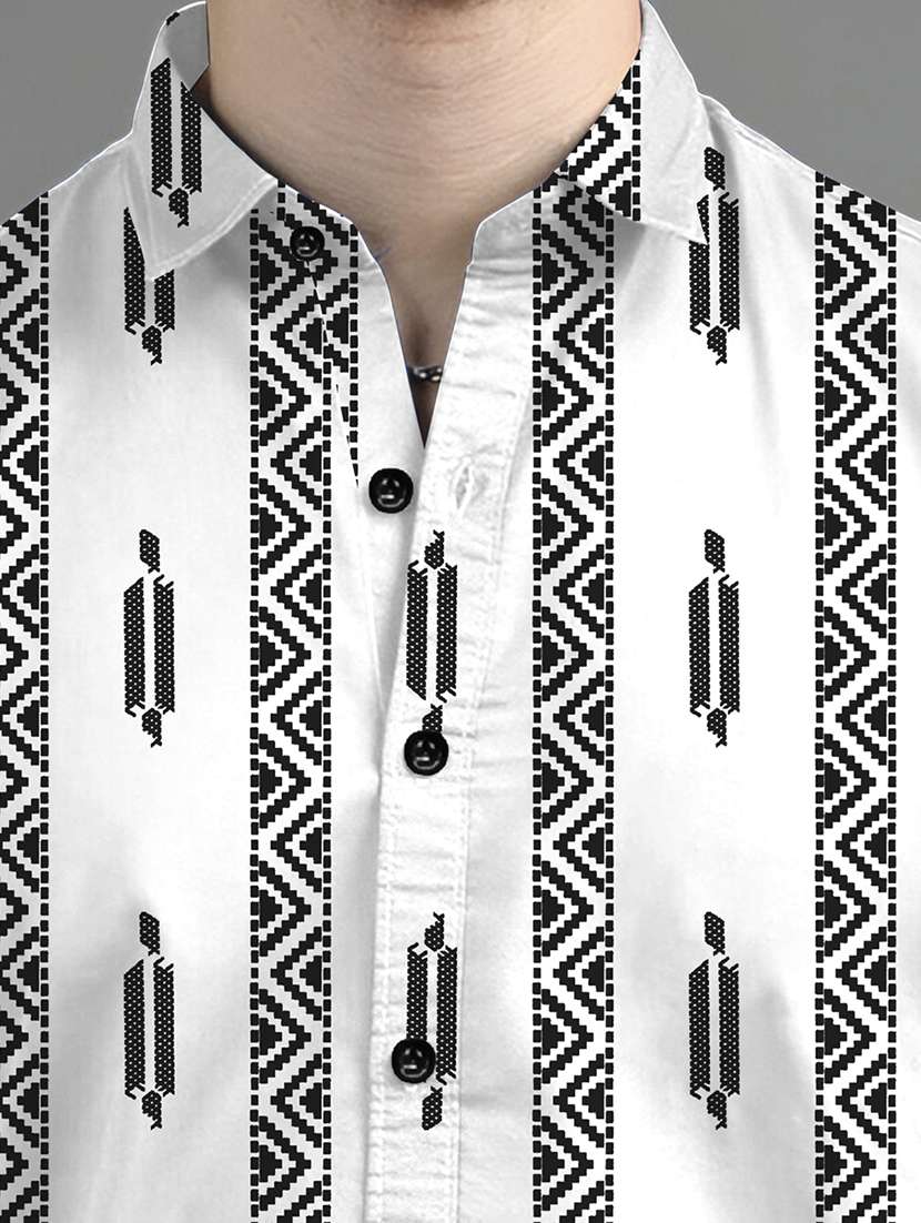 men printed collared long sleeves casual shirt - 21874526 -  Standard Image - 3