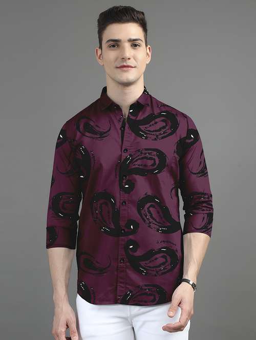 men printed long sleeves casual shirt - 21874530 - Standard Image - 0