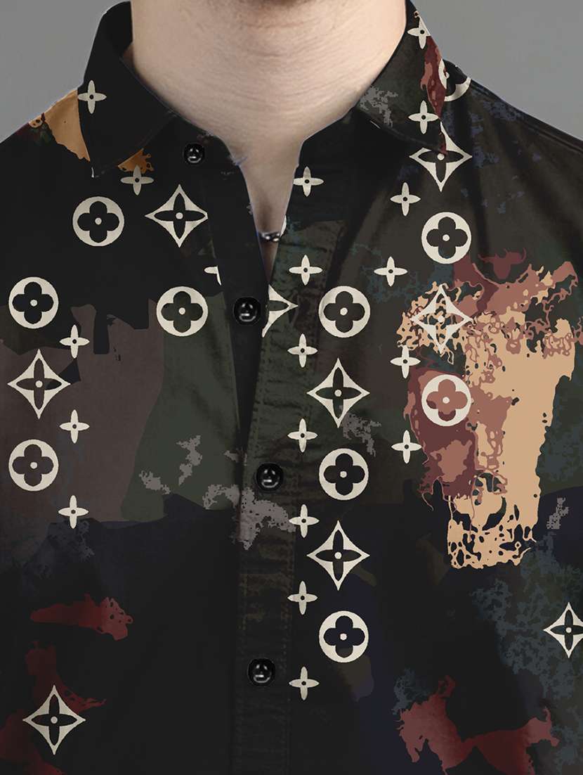 men printed long sleeves casual shirt - 21874532 -  Standard Image - 3