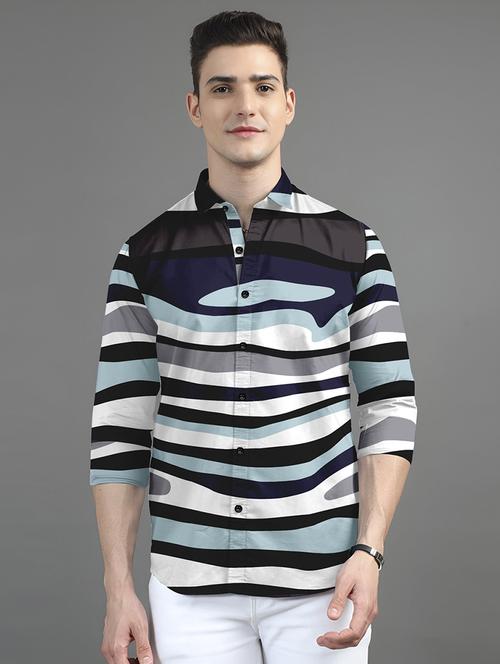 men printed long sleeves casual shirt - 21874534 -  Standard Image - 0