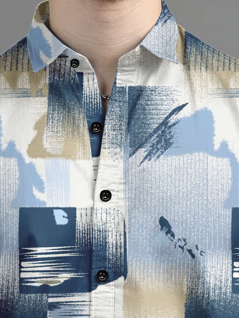 men printed long sleeves casual shirt - 21874535 -  Standard Image - 3