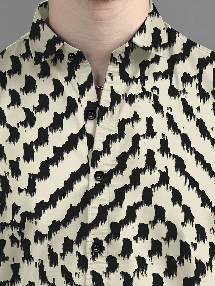 men printed collared long sleeves casual shirt - 21874537 - Standard Image - 3