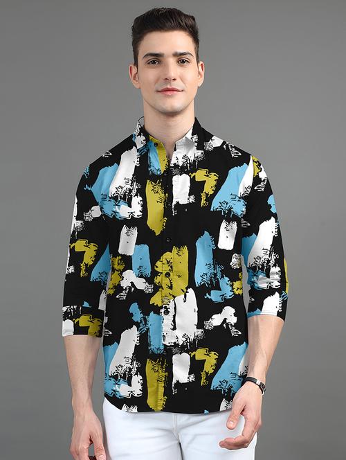 men printed long sleeves casual shirt - 21874538 - Standard Image - 0