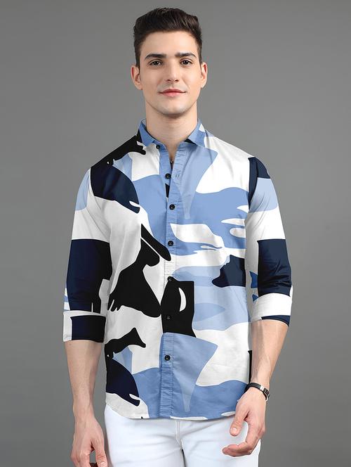 men printed long sleeves casual shirt - 21874540 -  Standard Image - 0