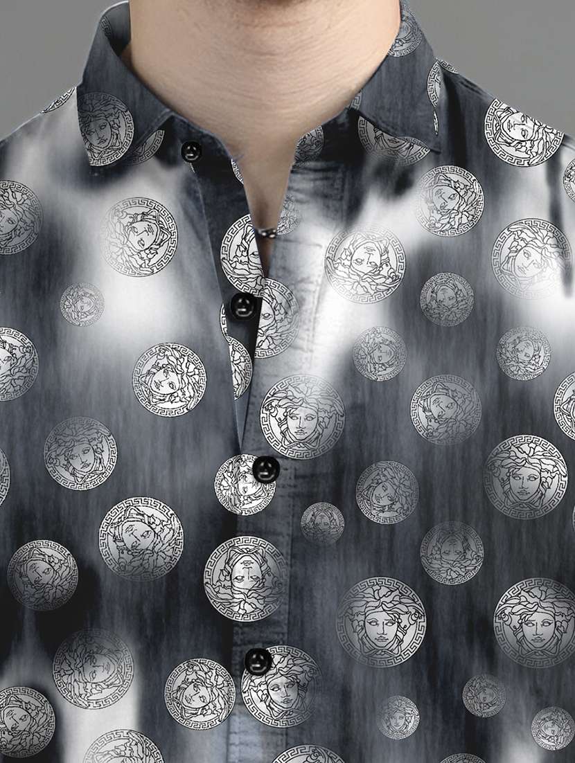 men printed collared long sleeves casual shirt - 21874543 -  Standard Image - 3