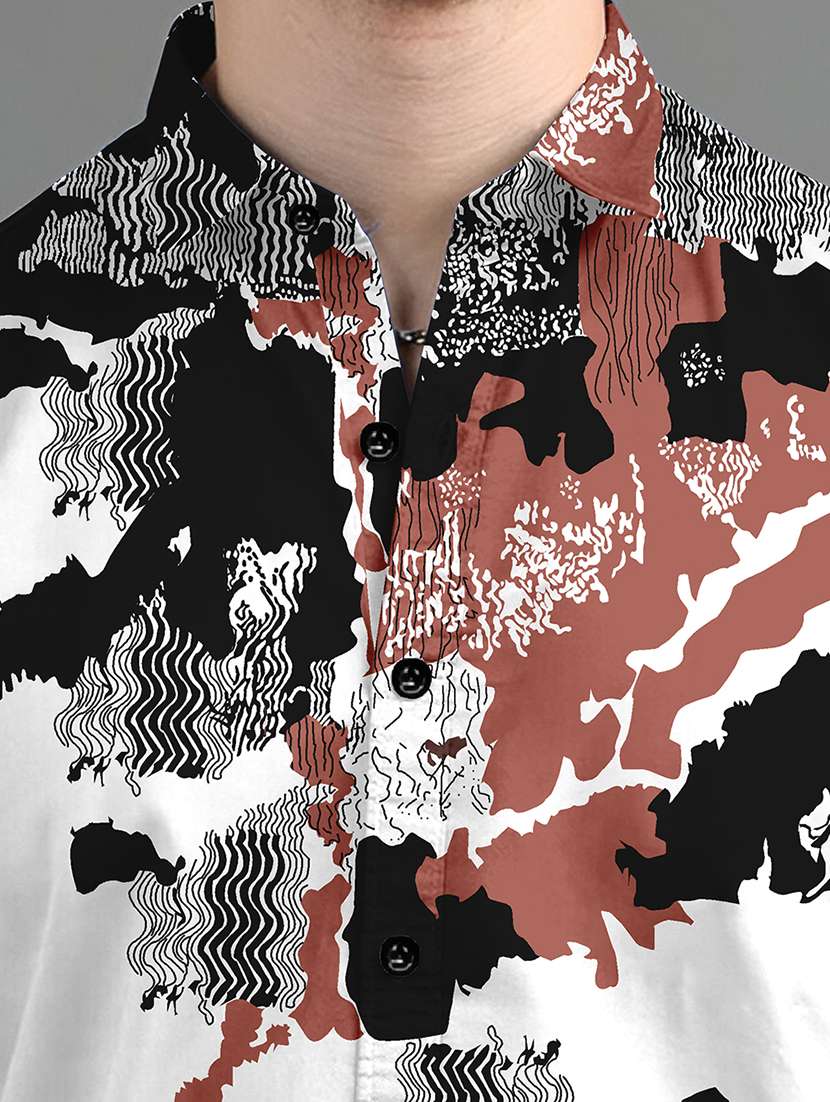 men printed short sleeve regular fit casual shirt - 21874546 -  Standard Image - 3