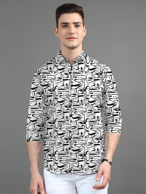 men printed long sleeves casual shirt - 21874547 -  Standard Image - 0