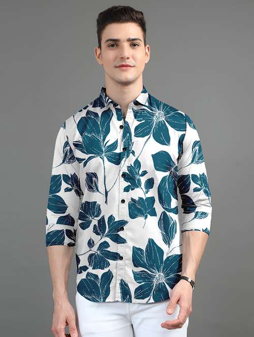 men floral short sleeve regular fit casual shirt - 21874563 -  Standard Image - 0