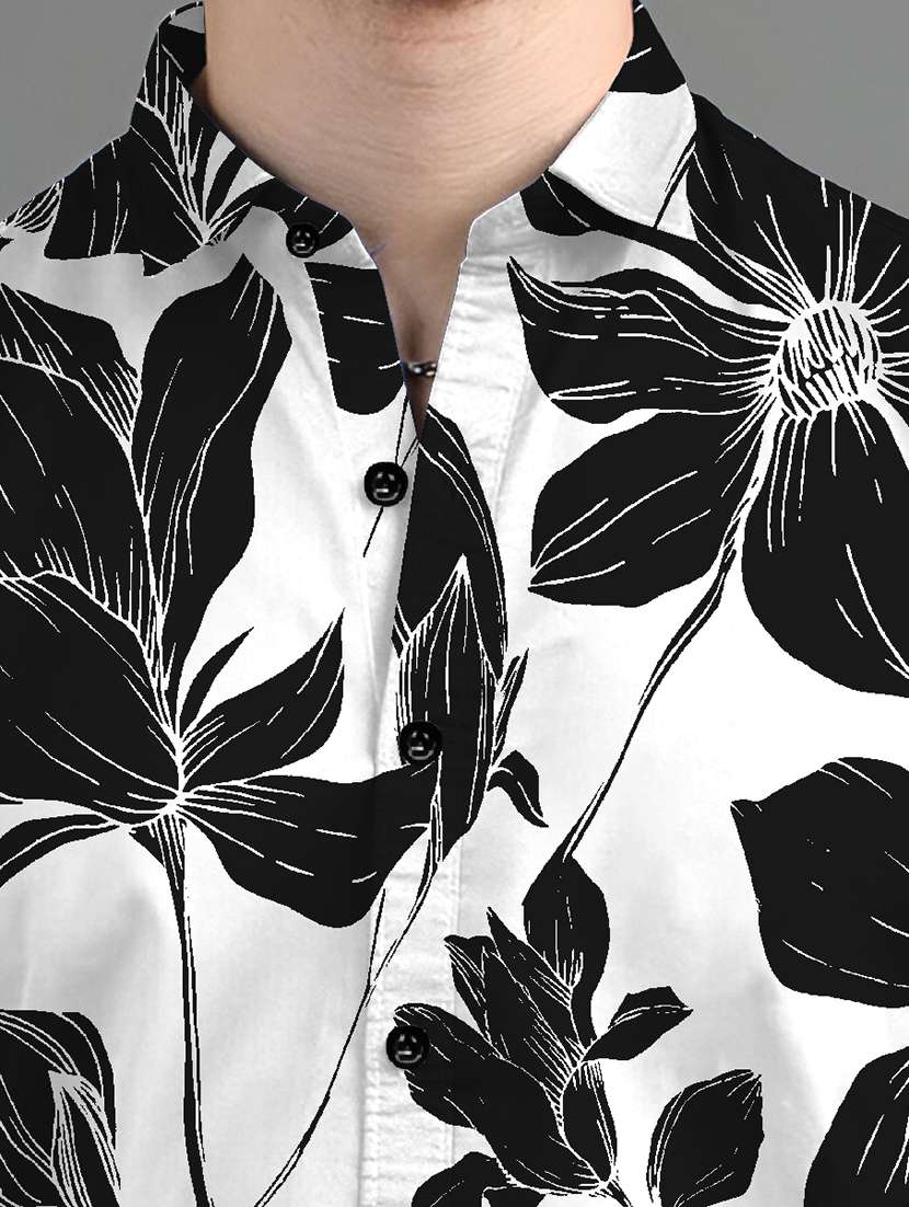 men floral printed long sleeves casual shirt - 21874565 -  Standard Image - 3
