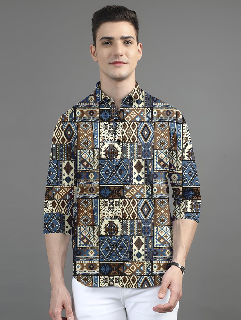 men printed short sleeve regular fit casual shirt - 21874589 - Zoom Image - 0