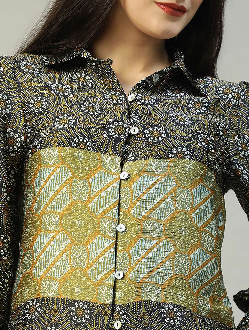 women printed long sleeves regular shirt - 21874615 -  Standard Image - 3